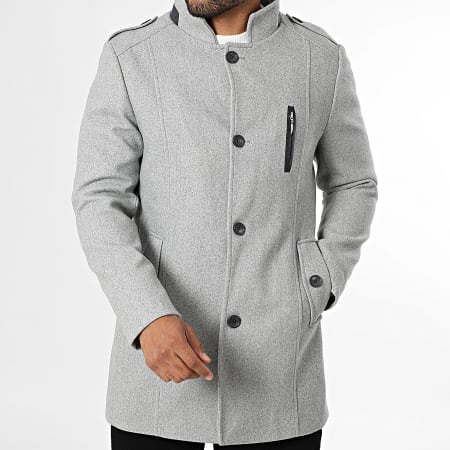 Mackten - Manteau 902 Gris Clair Chiné